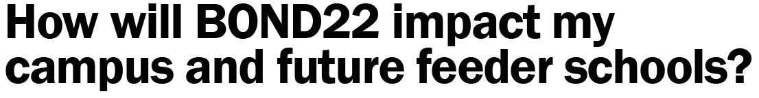 How will BOND22 impact my campus and future fedder schools?