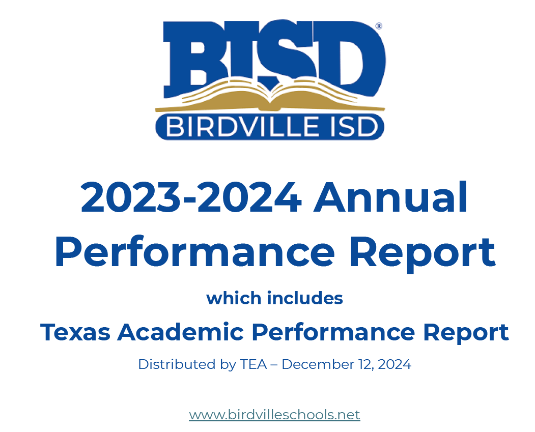 2023-24 Annual Performance Report with includes TX Academic Performance Report - Distributed by TEA - Dec. 12, 2024