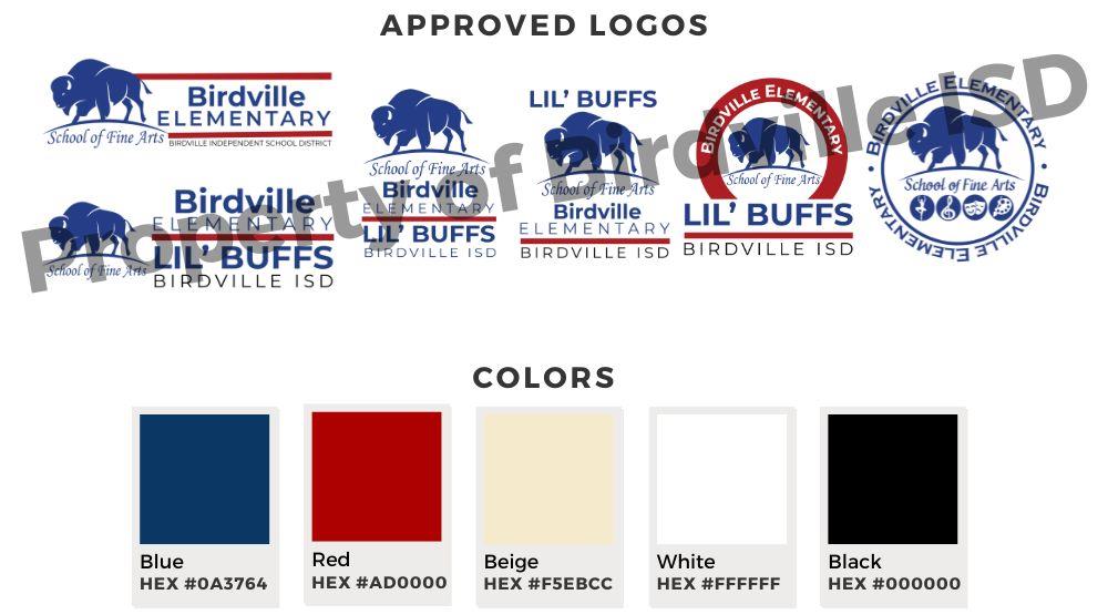 Birdville ISD logos and approved colors. Contact district for logos and details. 