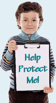 Boy with sign 