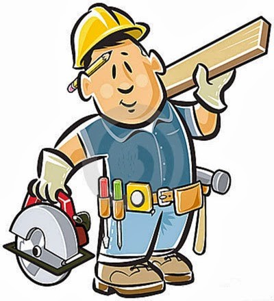 Worker With Saw and Board