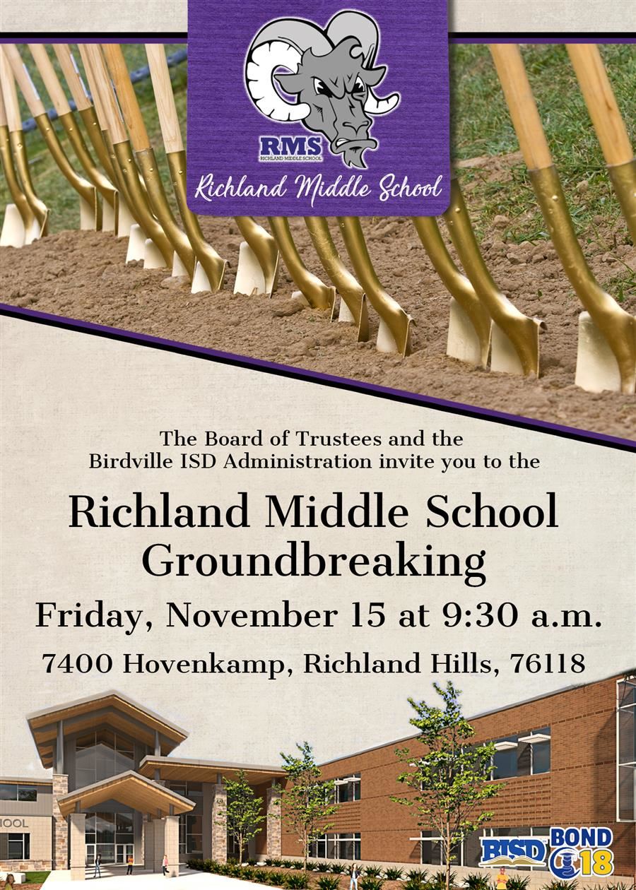 Richland MS Groundbreaking, Friday, Nov. 15 at 9:30 a.m. 